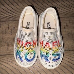 Michael Kors Kids White Multicolor Slip-On Sneakers